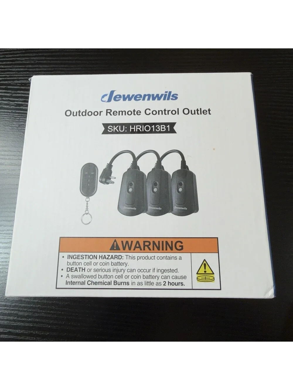 hrio13b1 outdoor remote control outlet. 3 outlets, one remote